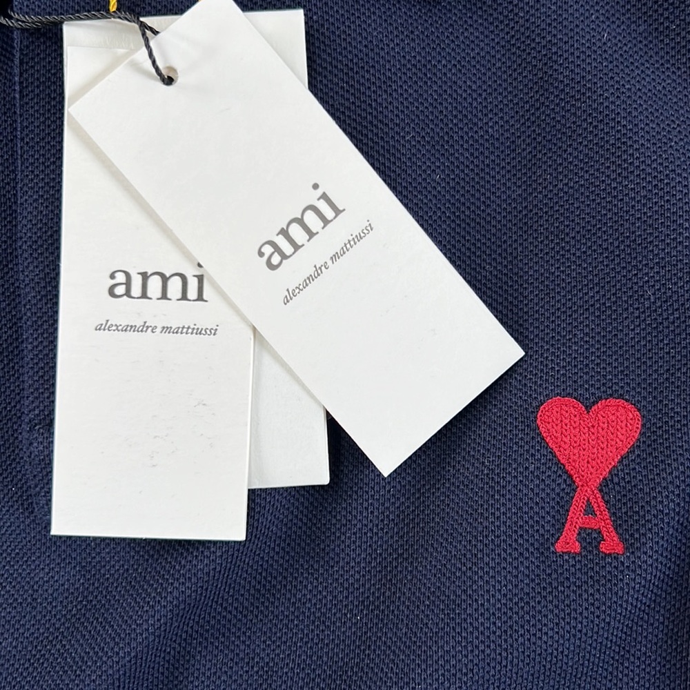 AMI Paris Navy Blue Polo Shirt